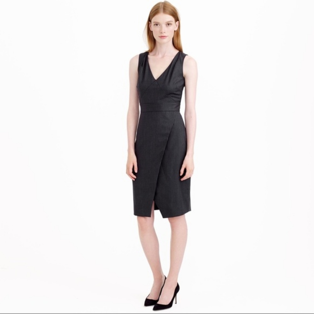 J CREW Angie NAVY BLUE Work Super 120s Wool Dress